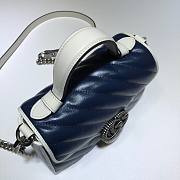 GUCCI GG MARMONT BLUE LEATHER MINI TOP HANDLE BAG 583571 SIZE 20 CM - 4