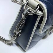 GUCCI GG MARMONT BLUE LEATHER MINI TOP HANDLE BAG 583571 SIZE 20 CM - 5