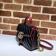 GUCCI GG MARMONT BLACK LEATHER MINI TOP HANDLE BAG 583571 SIZE 20 CM - 5