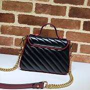 GUCCI GG MARMONT BLACK LEATHER MINI TOP HANDLE BAG 583571 SIZE 20 CM - 4