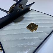 GUCCI GG MARMONT WHITE LEATHER MINI TOP HANDLE BAG 583571 SIZE 20 CM - 6