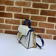 GUCCI GG MARMONT WHITE LEATHER MINI TOP HANDLE BAG 583571 SIZE 20 CM - 5