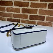 GUCCI GG MARMONT WHITE LEATHER MINI TOP HANDLE BAG 583571 SIZE 20 CM - 4