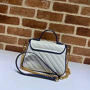 GUCCI GG MARMONT WHITE LEATHER MINI TOP HANDLE BAG 583571 SIZE 20 CM - 3