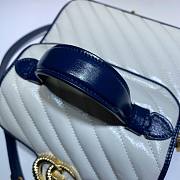 GUCCI GG MARMONT WHITE LEATHER MINI TOP HANDLE BAG 583571 SIZE 20 CM - 2