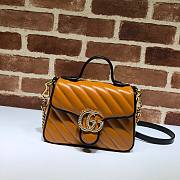 GUCCI GG MARMONT BROWN LEATHER MINI TOP HANDLE BAG 583571 SIZE 20 CM - 1
