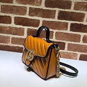 GUCCI GG MARMONT BROWN LEATHER MINI TOP HANDLE BAG 583571 SIZE 20 CM - 6