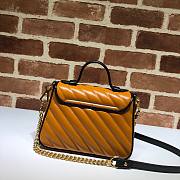 GUCCI GG MARMONT BROWN LEATHER MINI TOP HANDLE BAG 583571 SIZE 20 CM - 2