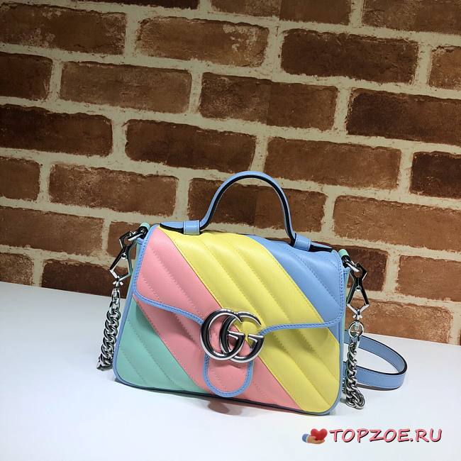 GUCCI GG MARMONT PASTEL COLOR MINI TOP HANDLE BAG 583571 SIZE 20 CM - 1