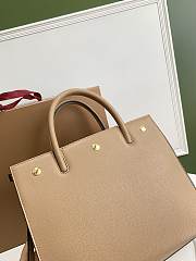 BURBERRY SMALL LEATHER TWO-HANDLE TITLE BAG BEIGE 80246871 SIZE 34 CM - 3