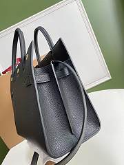 BURBERRY SMALL LEATHER TWO-HANDLE TITLE BAG BLACK 80246871 SIZE 34 CM - 2