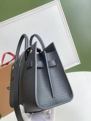 BURBERRY MINI LEATHER TWO-HANDLE TITLE BAG BLACK 80254721 SIZE 26 CM - 5