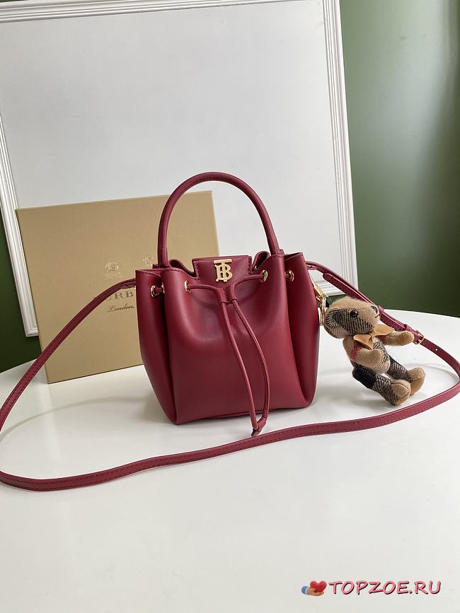 BURBERRY MONOGRAM RED BUCKET BAG 80265951 SIZE 16 x 15 x 17.5 CM - 1