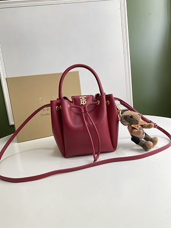 BURBERRY MONOGRAM RED BUCKET BAG 80265951 SIZE 16 x 15 x 17.5 CM