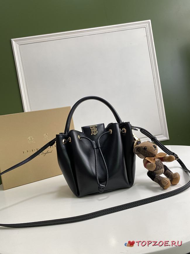 BURBERRY MONOGRAM BLACK BUCKET BAG 80265951 SIZE 16 x 15 x 17.5 CM - 1