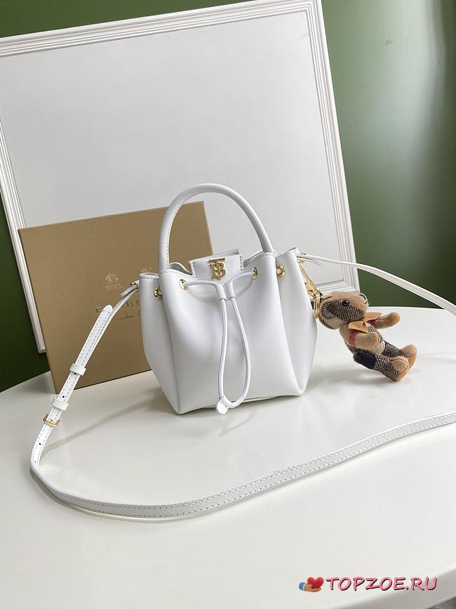 BURBERRY MONOGRAM WHITE BUCKET BAG 80265951 SIZE 16 x 15 x 17.5 CM - 1