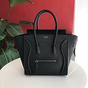 CELINE MICRO LUGGAGE HANDBAG BLACK GRAIN LEATHER 189793 SIZE 27 CM - 1
