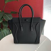 CELINE MICRO LUGGAGE HANDBAG BLACK GRAIN LEATHER 189793 SIZE 27 CM - 4