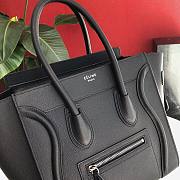CELINE MICRO LUGGAGE HANDBAG BLACK GRAIN LEATHER 189793 SIZE 27 CM - 5