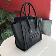 CELINE MICRO LUGGAGE HANDBAG BLACK GRAIN LEATHER 189793 SIZE 27 CM - 6