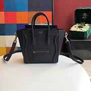  CELINE NANO LUGGAGE HANDBAG BLACK GRAIN LEATHER 189243 SIZE 20 CM - 1