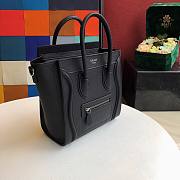  CELINE NANO LUGGAGE HANDBAG BLACK GRAIN LEATHER 189243 SIZE 20 CM - 4