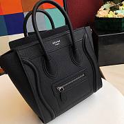  CELINE NANO LUGGAGE HANDBAG BLACK GRAIN LEATHER 189243 SIZE 20 CM - 2