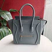 CELINE MICRO LUGGAGE HANDBAG GRAY GRAIN LEATHER 189793 SIZE 27 CM - 1