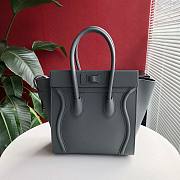 CELINE MICRO LUGGAGE HANDBAG GRAY GRAIN LEATHER 189793 SIZE 27 CM - 6