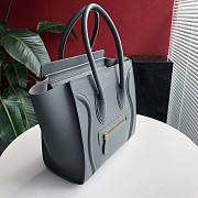 CELINE MICRO LUGGAGE HANDBAG GRAY GRAIN LEATHER 189793 SIZE 27 CM - 3