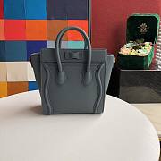  CELINE NANO LUGGAGE HANDBAG GRAY GRAIN LEATHER 189243 SIZE 20 CM - 6
