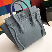  CELINE NANO LUGGAGE HANDBAG GRAY GRAIN LEATHER 189243 SIZE 20 CM - 5