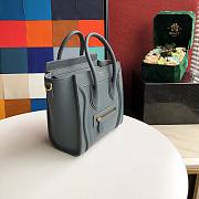  CELINE NANO LUGGAGE HANDBAG GRAY GRAIN LEATHER 189243 SIZE 20 CM - 3