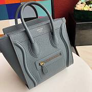  CELINE NANO LUGGAGE HANDBAG GRAY GRAIN LEATHER 189243 SIZE 20 CM - 2