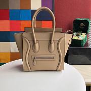 CELINE MICRO LUGGAGE HANDBAG BEIGE GRAIN LEATHER 189793 SIZE 27 CM - 1