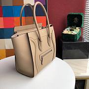 CELINE MICRO LUGGAGE HANDBAG BEIGE GRAIN LEATHER 189793 SIZE 27 CM - 3