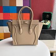 CELINE MICRO LUGGAGE HANDBAG BEIGE GRAIN LEATHER 189793 SIZE 27 CM - 4