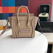 CELINE NANO LUGGAGE HANDBAG BEIGE GRAIN LEATHER 189243 SIZE 20 CM - 1