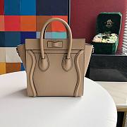 CELINE NANO LUGGAGE HANDBAG BEIGE GRAIN LEATHER 189243 SIZE 20 CM - 3