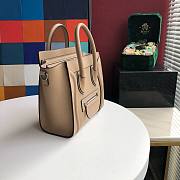 CELINE NANO LUGGAGE HANDBAG BEIGE GRAIN LEATHER 189243 SIZE 20 CM - 4