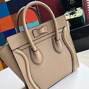 CELINE NANO LUGGAGE HANDBAG BEIGE GRAIN LEATHER 189243 SIZE 20 CM - 5