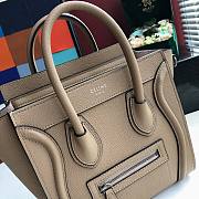 CELINE NANO LUGGAGE HANDBAG BEIGE GRAIN LEATHER 189243 SIZE 20 CM - 6