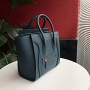 CELINE MICRO LUGGAGE HANDBAG PRUSSIAN BLUE GRAIN LEATHER 189793 SIZE 27 CM - 5