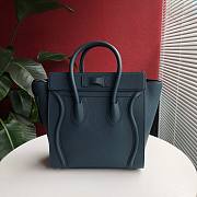 CELINE MICRO LUGGAGE HANDBAG PRUSSIAN BLUE GRAIN LEATHER 189793 SIZE 27 CM - 4