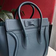 CELINE MICRO LUGGAGE HANDBAG PRUSSIAN BLUE GRAIN LEATHER 189793 SIZE 27 CM - 3