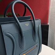 CELINE MICRO LUGGAGE HANDBAG PRUSSIAN BLUE GRAIN LEATHER 189793 SIZE 27 CM - 2