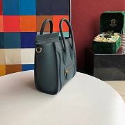 CELINE NANO LUGGAGE HANDBAG PRUSSIAN BLUE GRAIN LEATHER 189243 SIZE 20 CM - 5