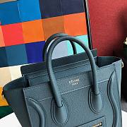 CELINE NANO LUGGAGE HANDBAG PRUSSIAN BLUE GRAIN LEATHER 189243 SIZE 20 CM - 4
