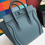 CELINE NANO LUGGAGE HANDBAG PRUSSIAN BLUE GRAIN LEATHER 189243 SIZE 20 CM - 2