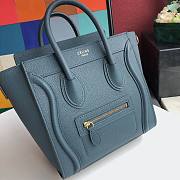 CELINE NANO LUGGAGE HANDBAG PRUSSIAN BLUE GRAIN LEATHER 189243 SIZE 20 CM - 3
